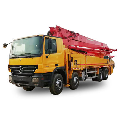 42 미터 Putzmeister Beton 펌프 중고 트럭 탑재 붉은 색