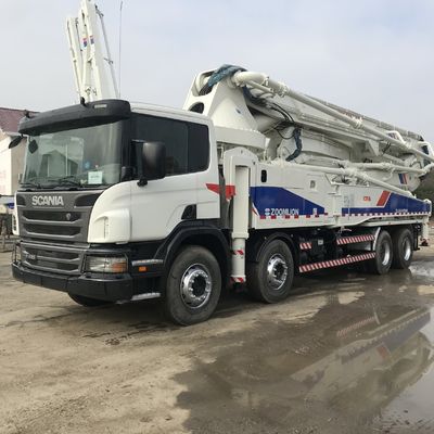 X 다리 Zoomlion Scania 트럭 탑재 콘크리트 펌프 트럭 50m 170m3/H 300kw