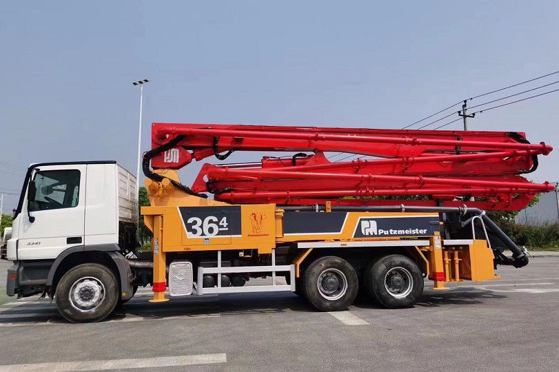 트럭은 콘크리트 펌프 줌라이언 49m 벤츠 사용 콘크리트 펌프 트럭을 탑재했습니다