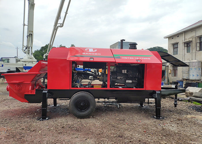 BANGBO 80m3/H 소형 구체 펌프 기계, 구체 펌프 믹서 빨강