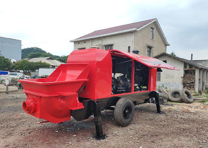 BANGBO 80m3/H 소형 구체 펌프 기계, 구체 펌프 믹서 빨강
