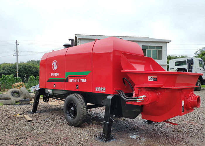 BANGBO 80m3/H 소형 구체 펌프 기계, 구체 펌프 믹서 빨강