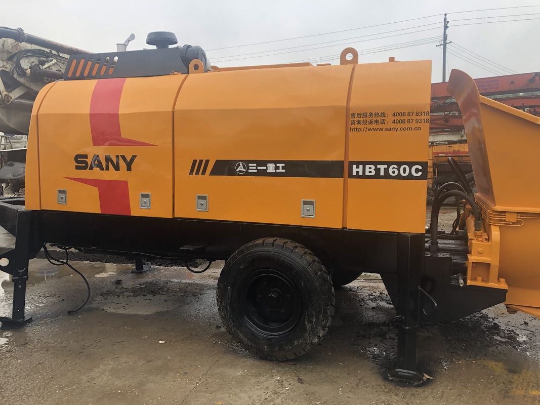 디젤 엔진을 가진 115KW Sany 60CBM/H 트레일러에 의하여 거치되는 구체 펌프