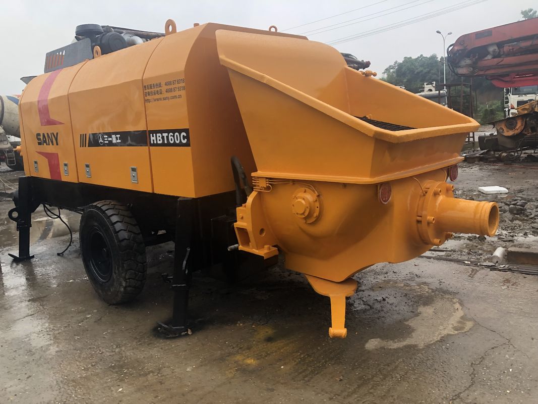 디젤 엔진을 가진 115KW Sany 60CBM/H 트레일러에 의하여 거치되는 구체 펌프