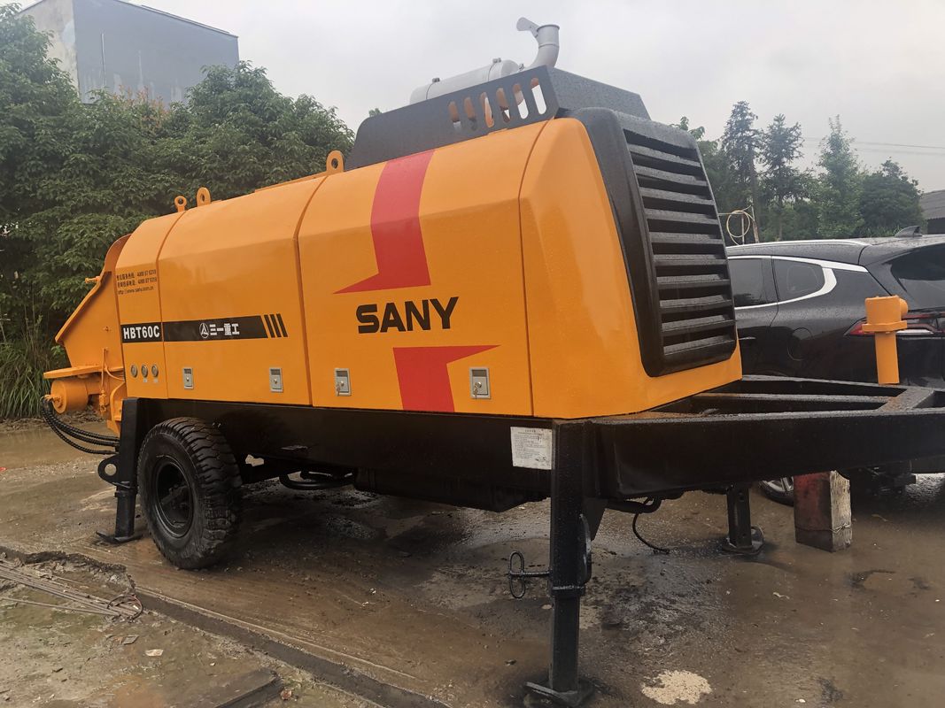 디젤 엔진을 가진 115KW Sany 60CBM/H 트레일러에 의하여 거치되는 구체 펌프