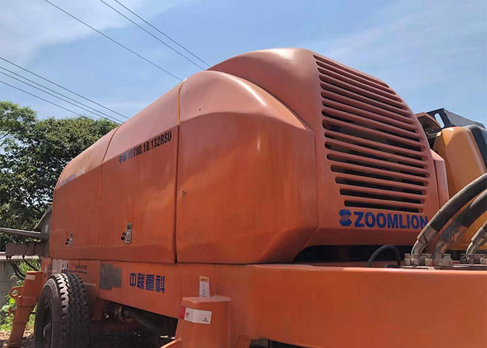 80CBM 8Mpa 중고 콘크리트 트레일러 펌프 전기 유압 고정