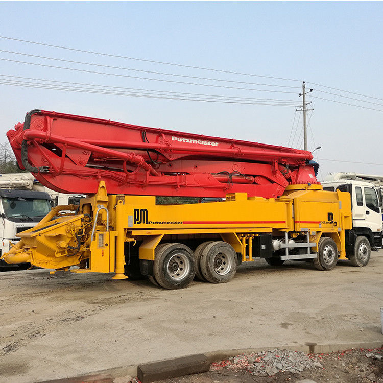 46m 287kw Putzmeister 중고 시멘트 트럭 빨간색과 주황색
