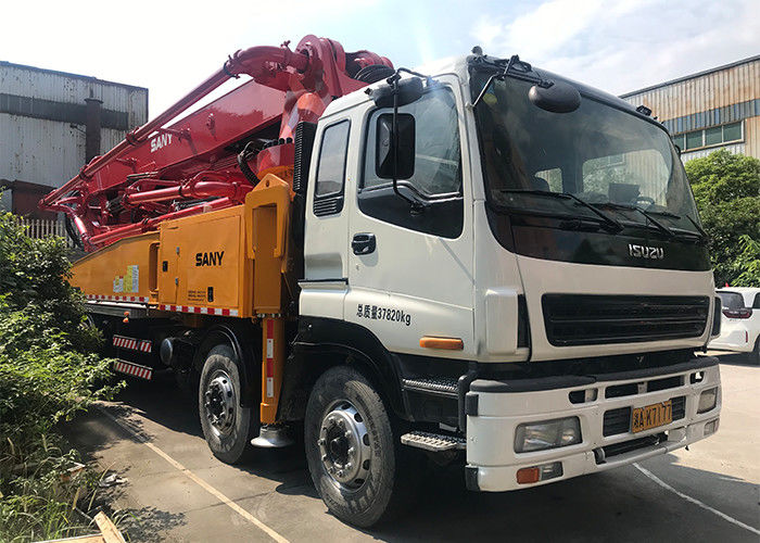Sany는 Isuzu 트럭 110 입방체 콘크리트 붐 트럭 46m Beton 펌프 트럭을 갱신했습니다