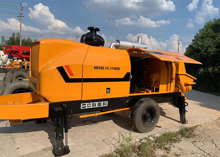 80cbm 사용 콘크리트 트레일러 펌프 Zoomlion 리뉴얼 휴대용 시멘트 펌프