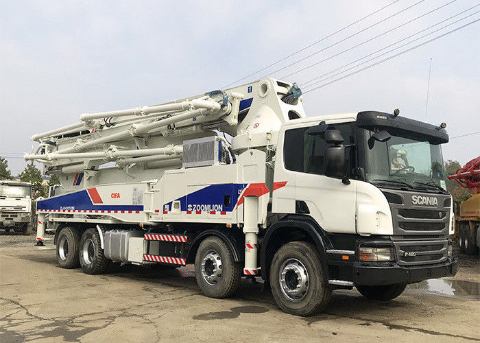 X 다리 Zoomlion Scania 트럭 탑재 콘크리트 펌프 트럭 50m 170m3/H 300kw