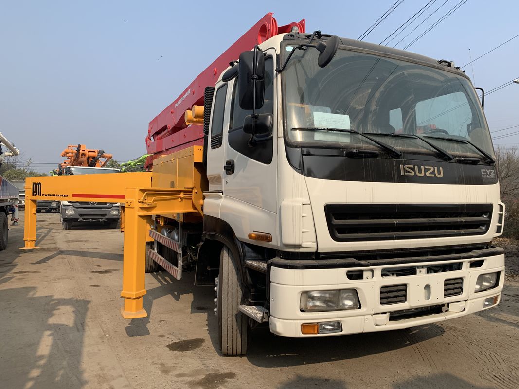 6 Putzmeister 38m 배치 붐 사용된 트럭 탑재 콘크리트 펌프 Beton Pumper 기계