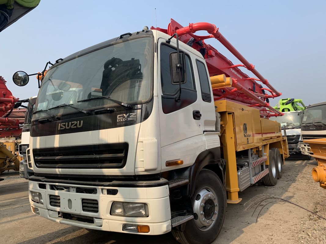 6 Putzmeister 38m 배치 붐 사용된 트럭 탑재 콘크리트 펌프 Beton Pumper 기계