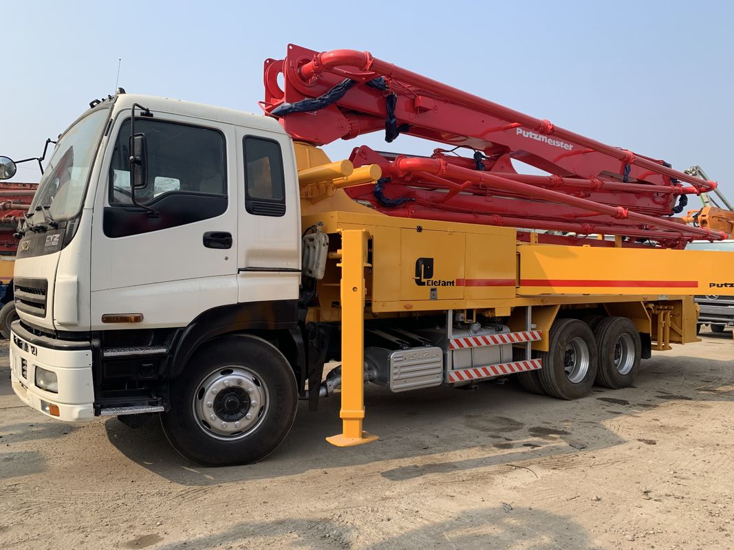 6 Putzmeister 38m 배치 붐 사용된 트럭 탑재 콘크리트 펌프 Beton Pumper 기계