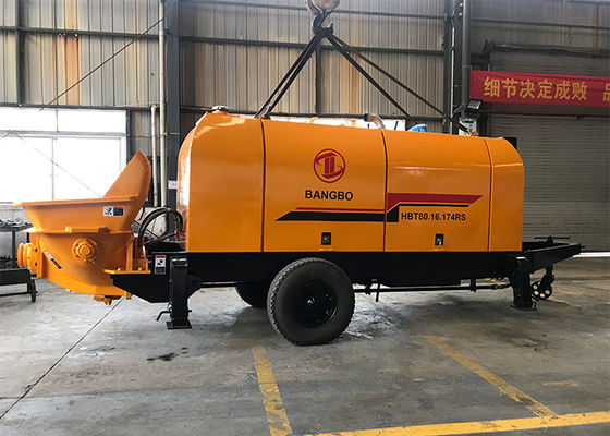 130M 80M3/H 콘크리트 펌프 기계 고정식 유압 오렌지